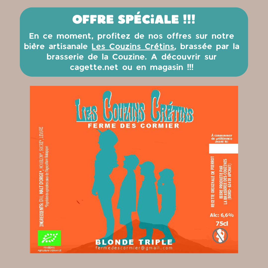 Promotion sur la bière Couzins Crétins